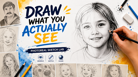 Draw What You Actually See: Photoreal Sketch Lab (Ratio,Proportion&Geometry)