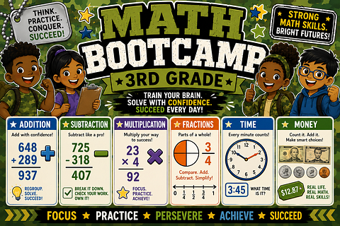 Math Bootcamp- Let's get 3rd Grade Ready! 🥳