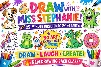 🎨 Draw with Me! 25-Minute Directed Drawing Party🌈